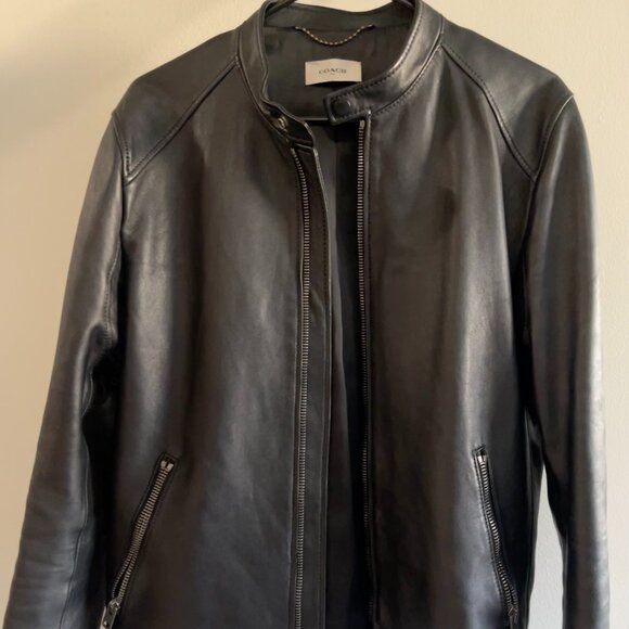 Leather Racer/jacket Coach - Picture 1 of 6
